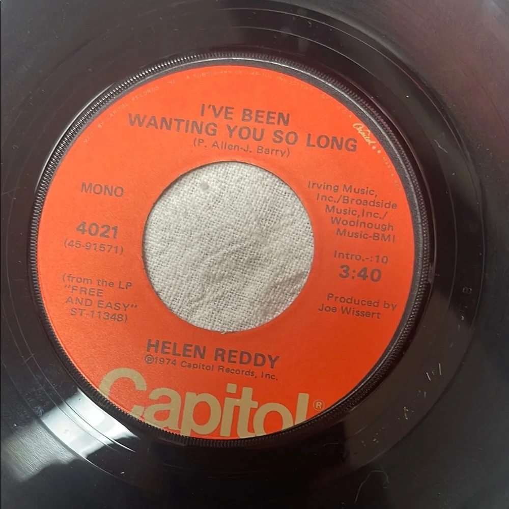 Helen Reddy Capitol Records vintage Vinyl 45 RPM - Picture 4 of 4